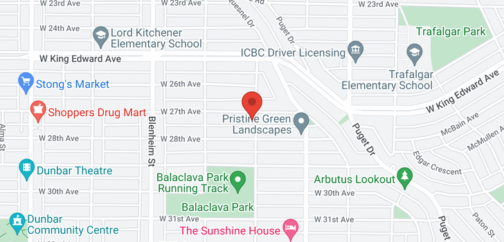 map of 3006 W 27TH AVENUE